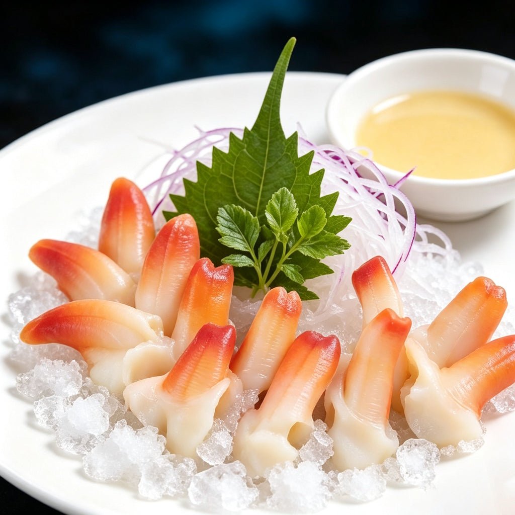 Frozen geoduck siphon meat, trimmed pale crisp slices (3)