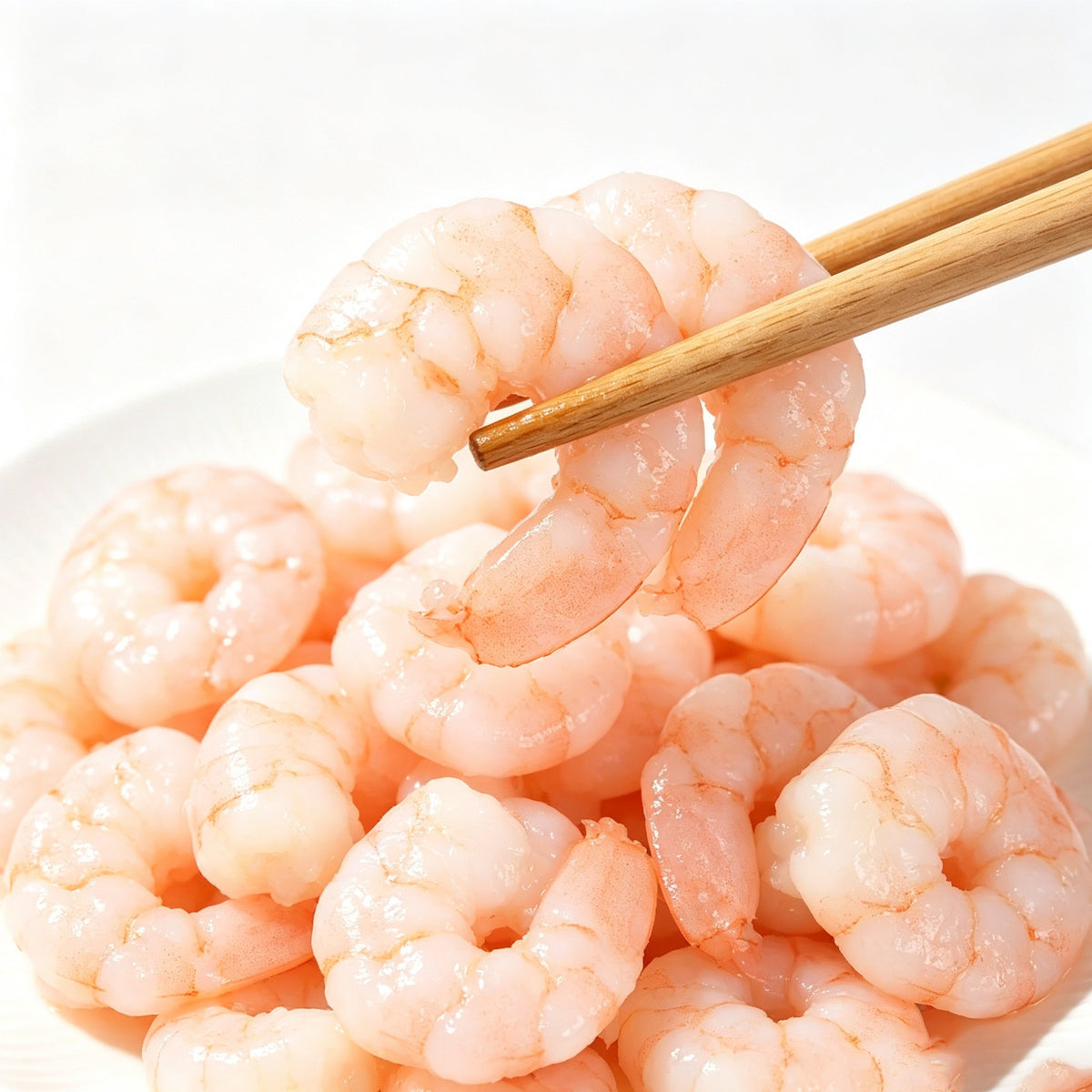 Frozen peeled shrimp meat, pink cooked shrimp pieces (1)