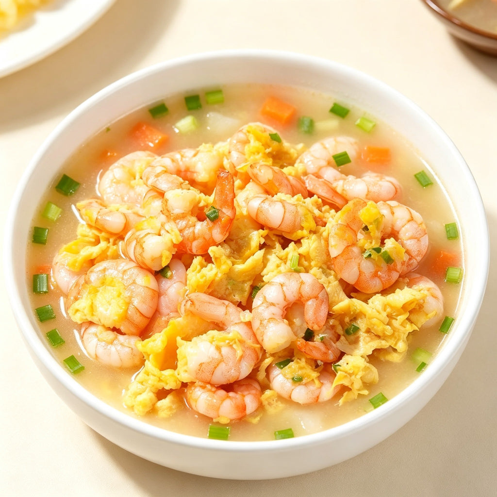 Frozen peeled shrimp meat, pink cooked shrimp pieces (2)