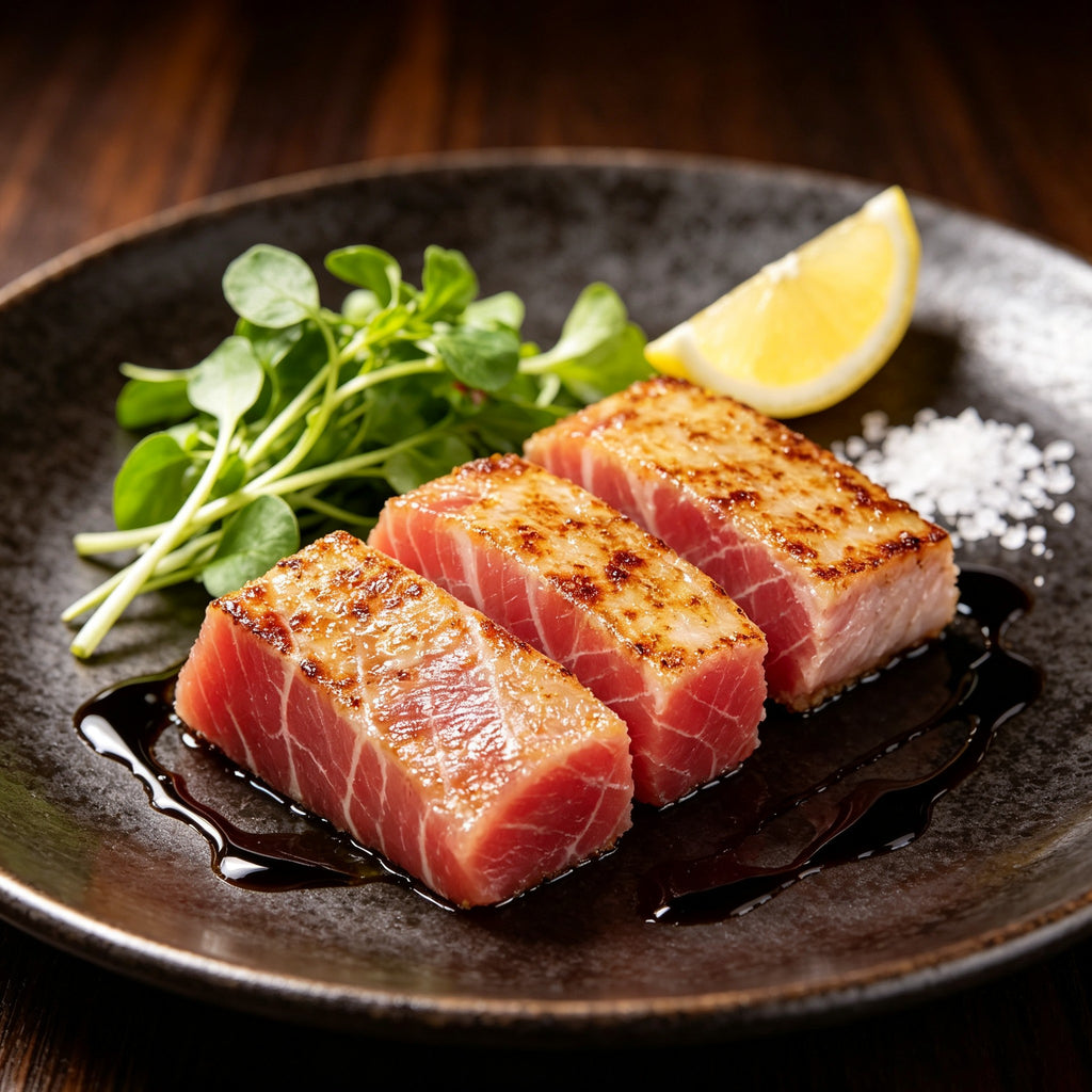 Frozen sashimi-grade tuna steak, thick cut ruby-red block (3)